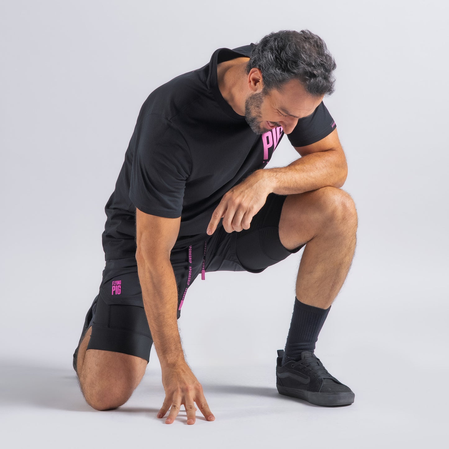 Short deportivo Fly con malla Negro