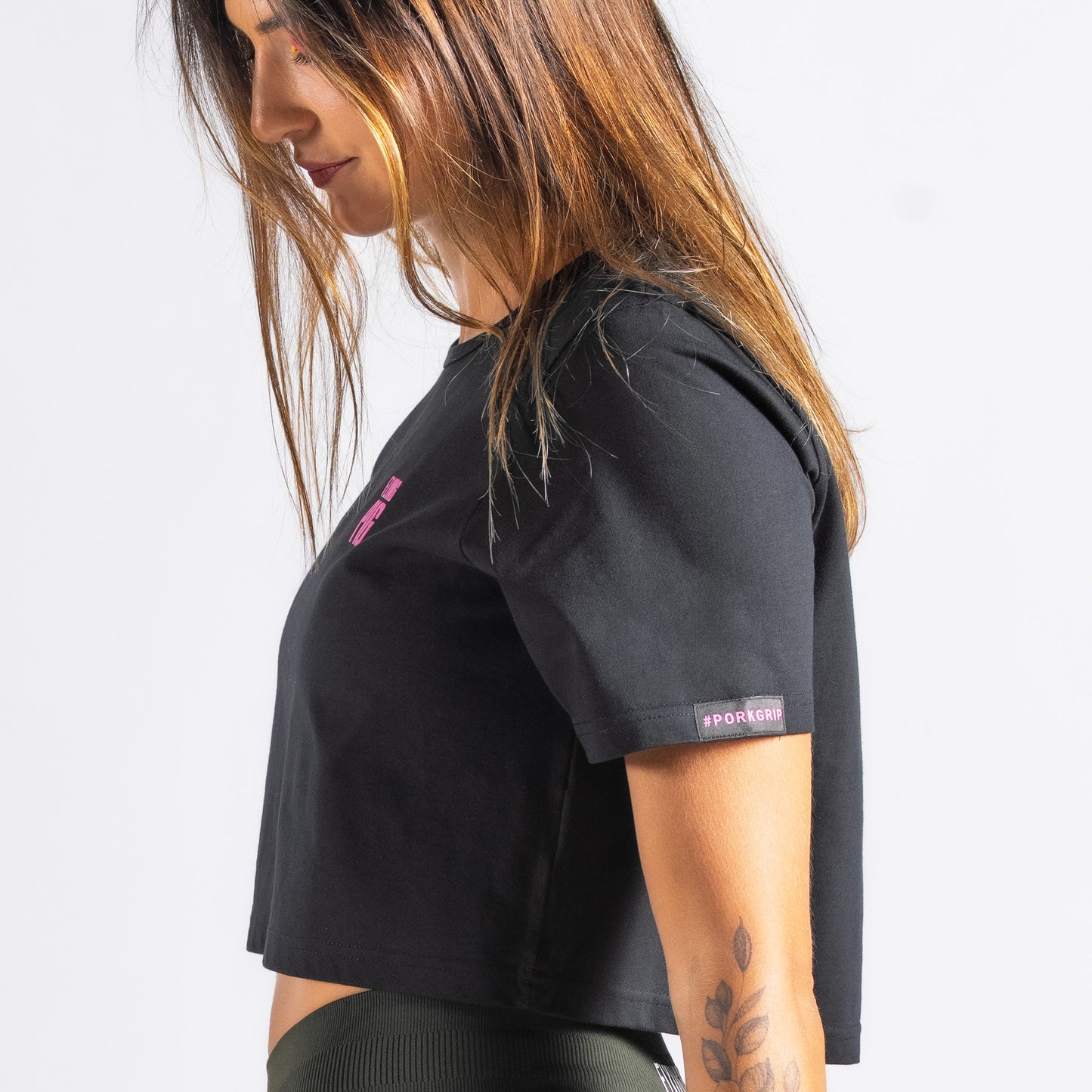 Crop Top FlyingPig #porkgrip Black