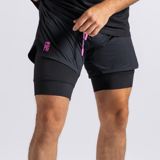 Short deportivo Fly con malla Negro