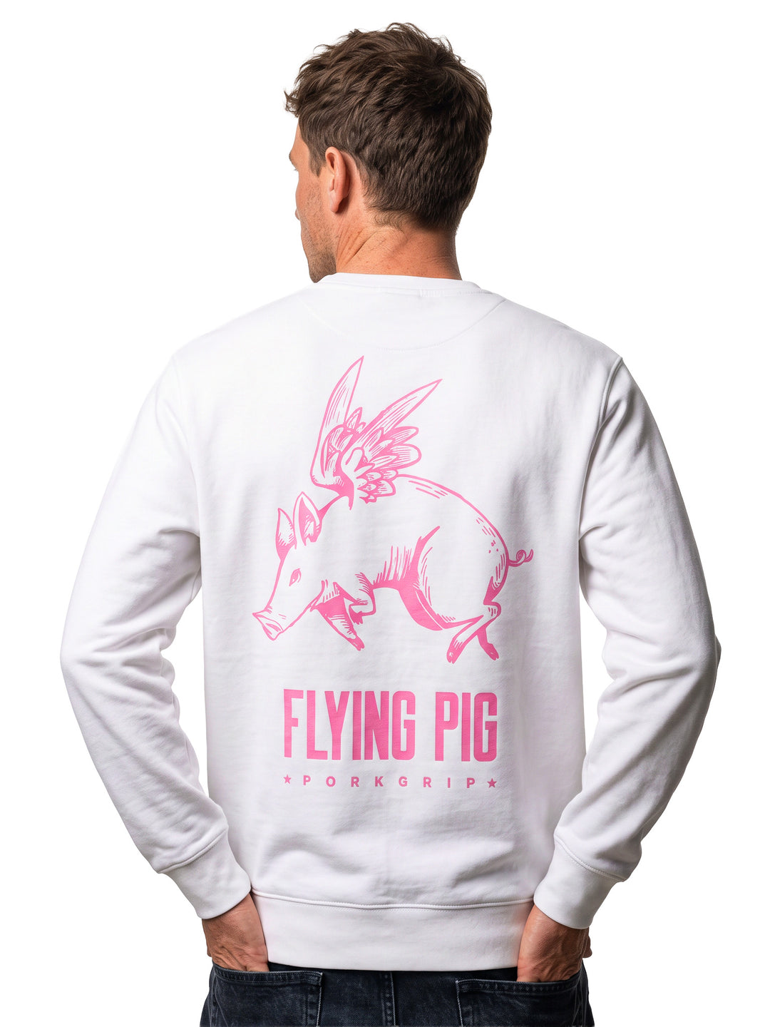 SUDADERA BLANCA "FLY, PIGGY"