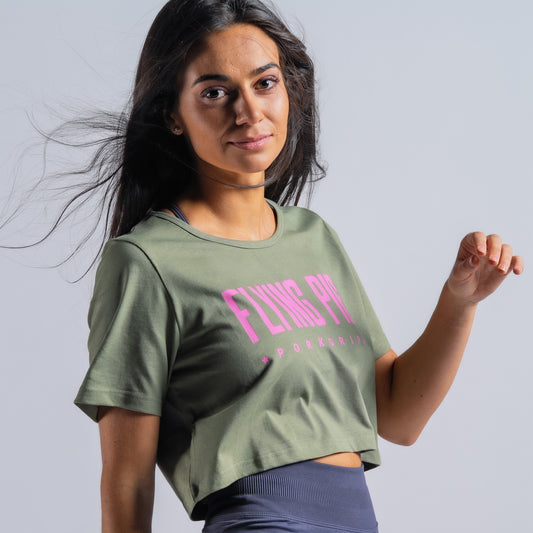 Crop Top FlyingPig #porkgrip Militar Green