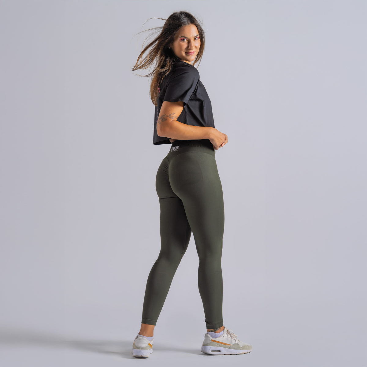 FlyingPig Military Green Push-up Long Tights